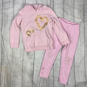 Cat & Jack pink hoodie & pants outfit girls sz 6-6X